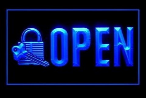 Open Locksmith Key Cutting LED Neon Sign